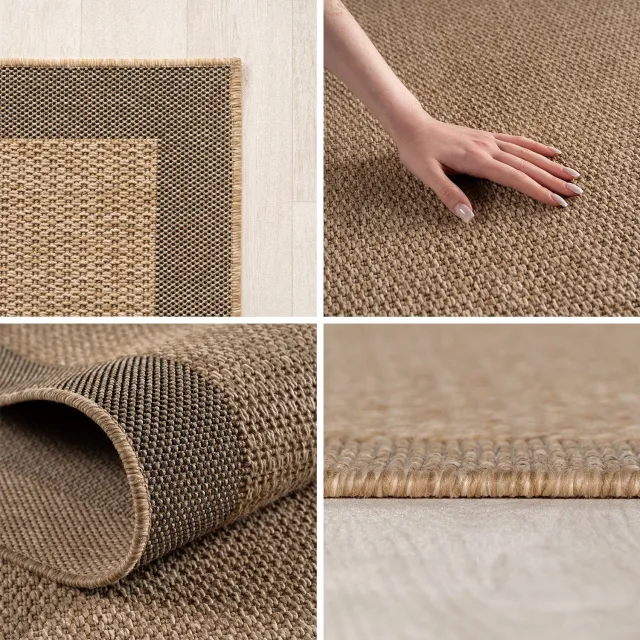 Ayyildiz Timber – Binnen- en buitenkleed – Beige – Jute-look – Ø 120 cm rond