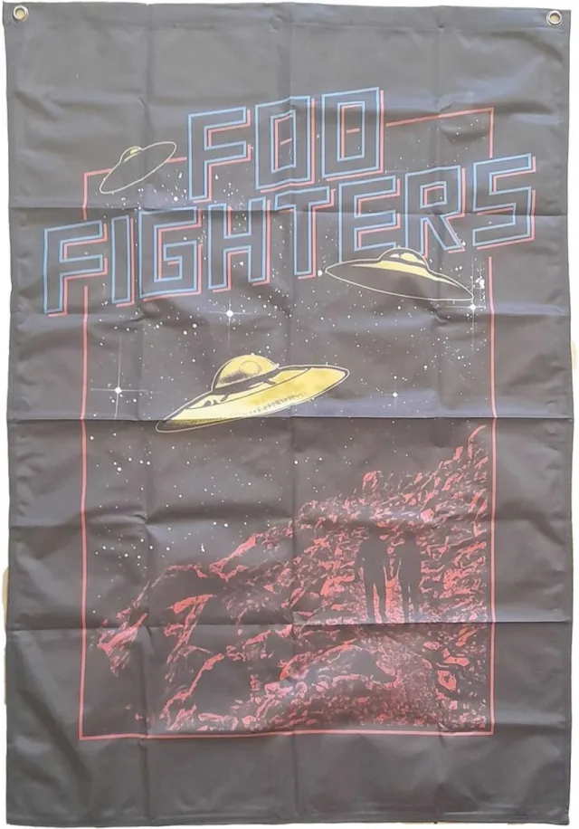 Rock Off Foo Fighters - UFOs Textiel Poster - Zwart