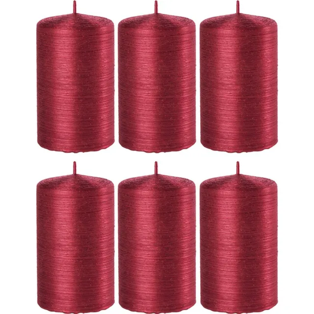 Enlightening Candles Cilinderkaars/stompkaars - 6x - rood - 6 x 10 cm - 25 branduren - sfeerkaarsen - kaarsen - Woondecoraties