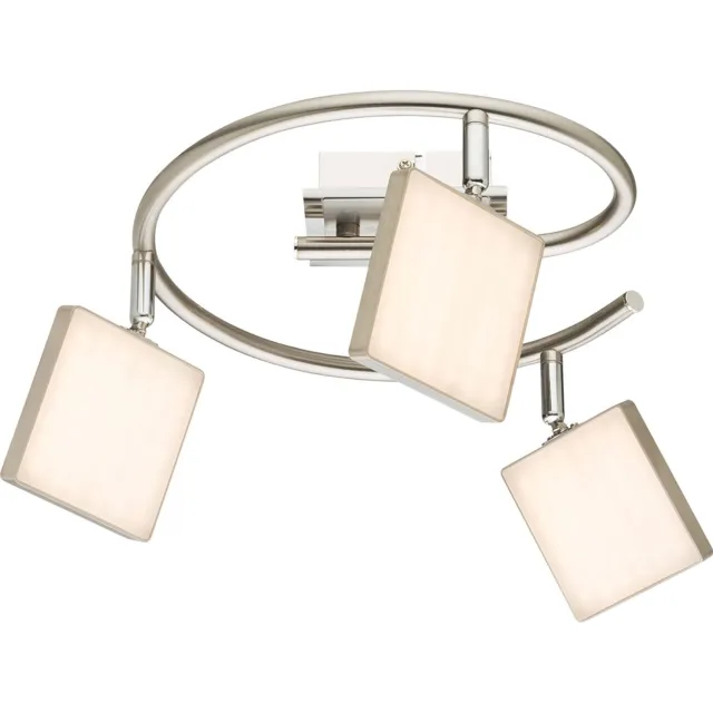 Globo Lighting Plafondlamp Spotrondell dimbare plafondlamp 3 vlammen zwenkbaar, metaal, 3x LED 6W 400Lm warm wit, DxH 28x18,8 cm zilver
