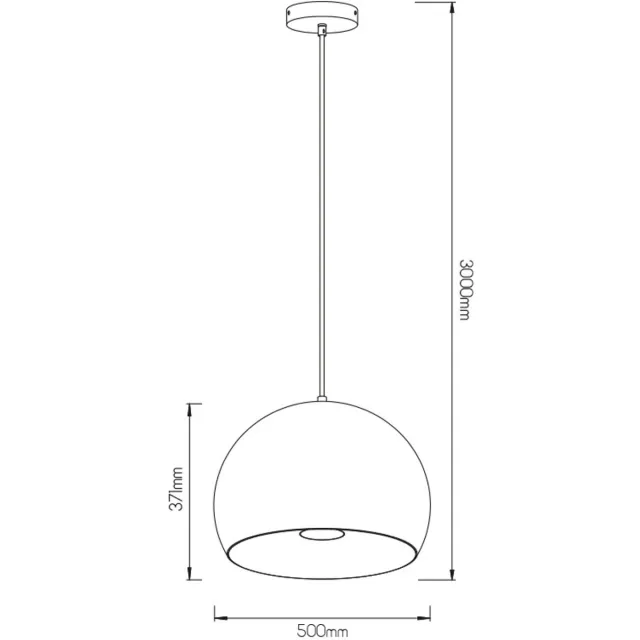 Fantasia Xolo hanglamp met geïntegreerde dimbare LED 12W, 1000 lumen, 2700K warm wit, diameter 500 mm, hoogte 371 mm, wit