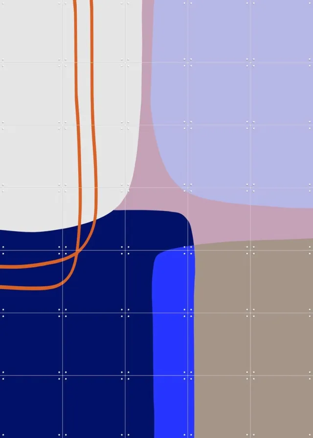 IXXI Bold Shapes 5, Mareike Böhmer - 100 x 140 cm - Grote wanddecoratie en posters - Grafisch Ontwerp, Geometrische Kunst, Kleurrijk, Abstract Blauw