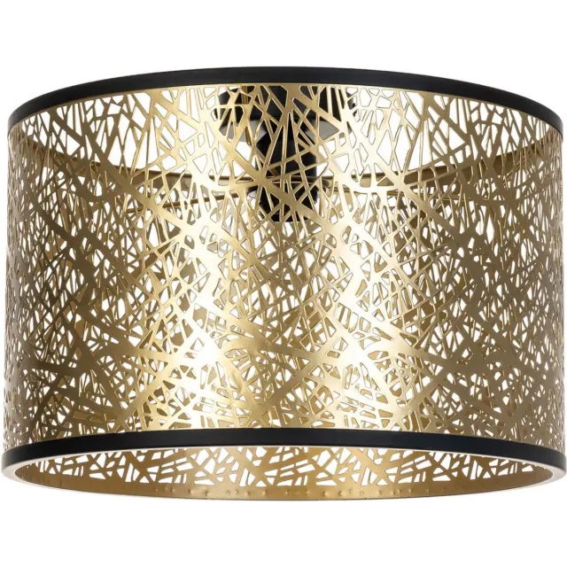 Lindby plafondlamp - 1licht - Stof, metaal - H: 27 cm - E27 - goud, zwart