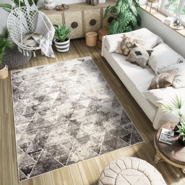 Tapiso Petra Vloerkleed Modern Laagpolig Beige Tapijt Maat- 120x170 Bruin Creme 3