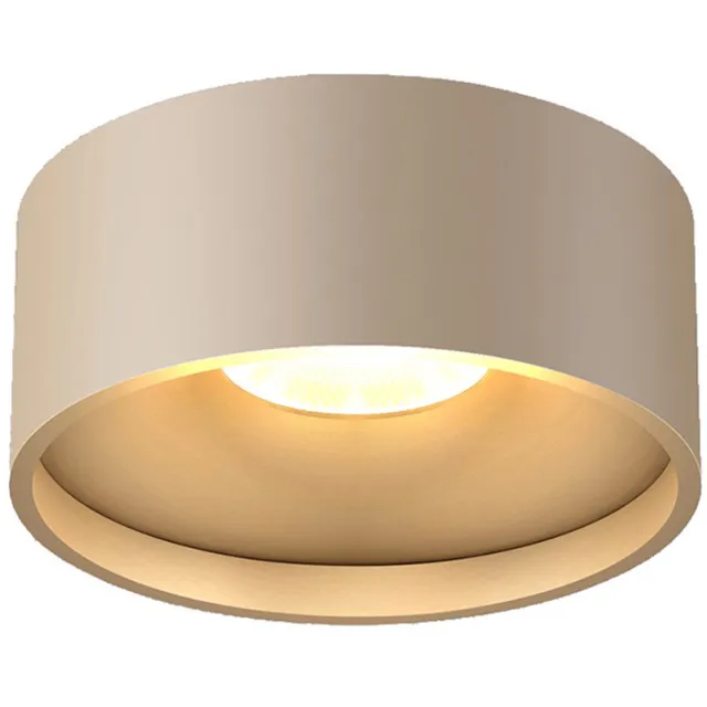 Artdelight Moderne LED Plafonnieres Oran 1 Lichtpunt Rond Champagne Aluminium Slaapkamer Gang/Hal Badkamer Keuken Dimbaar IP54