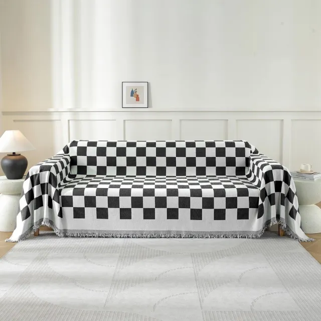 Ibenzoa Stijlvolle en Veelzijdige Bankhoes voor 1/2/3/4-zits Banken met Compleet Design zwart
