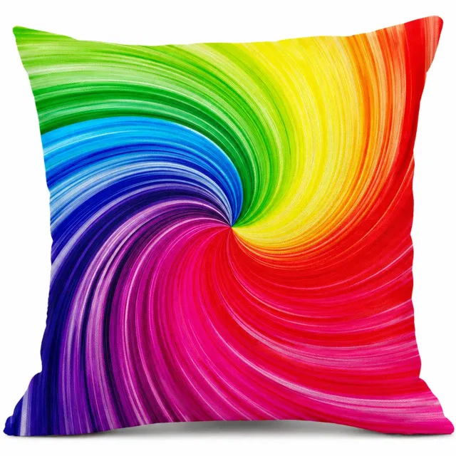 SWGOTA Sierkussenhoes 45 x 45 cm van kortpolig pluche met kleurrijk wervelpatroon voor de slaapkamer Rood