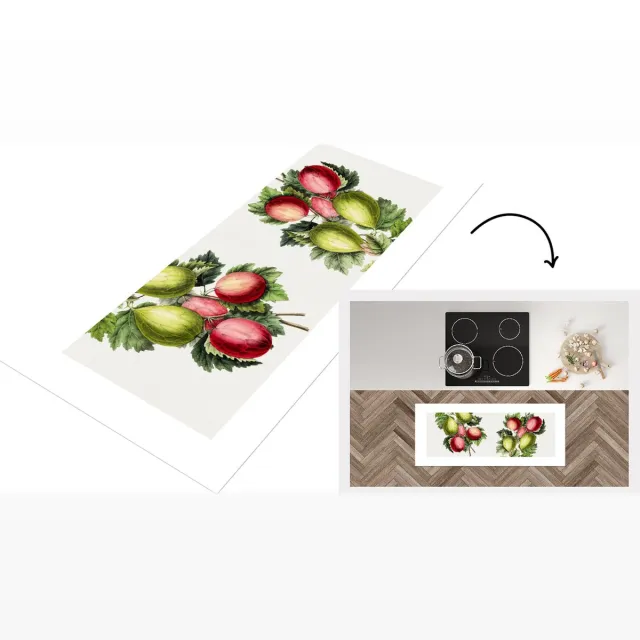 KitchenYeah Keukenloper - Loper keuken - Vijgen - Bloemen - Fruit - Keukenloper vinyl Multicolor