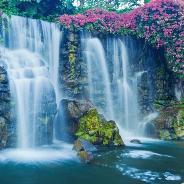 Anna's Collection Buiten canvas 58x58 cm waterval Anna's CollectionAnna's Collection Blue