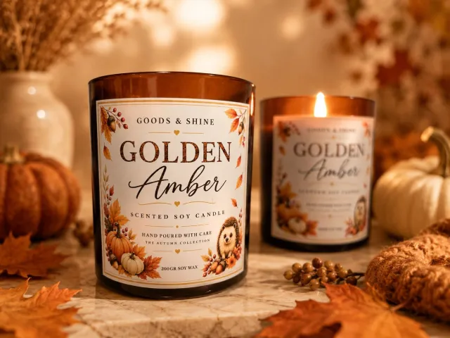 Goods and Shine Golden Amber - Scented Soy Candle