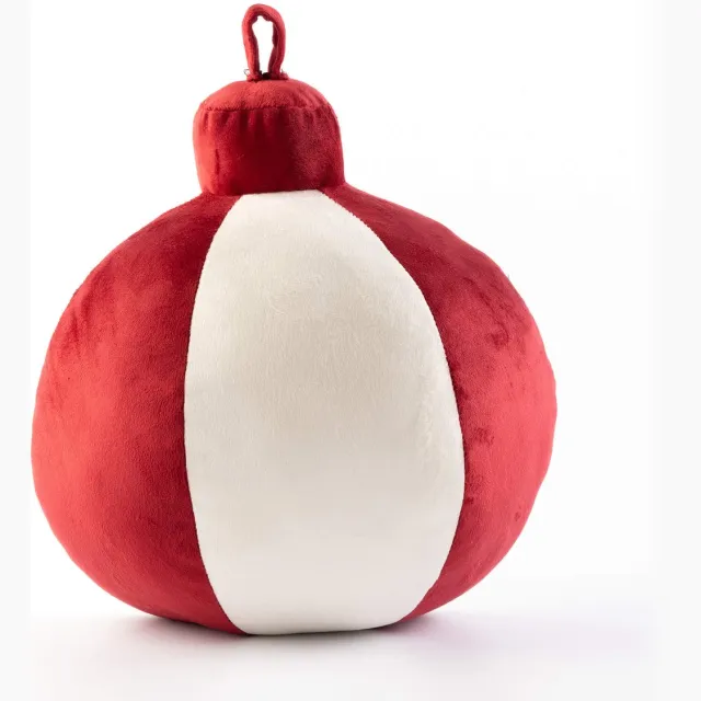 Textino JINGLE-BELLS - sierkussen - 26x30 cm - kerstbal - Scooter - rood, wit