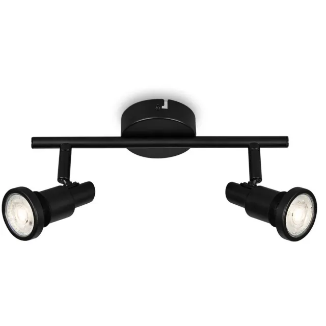 B.K.Licht BRILONER LED Badkamer Spot zwenkbaar 2xGU10 per stuk 4 W zwart IP44
