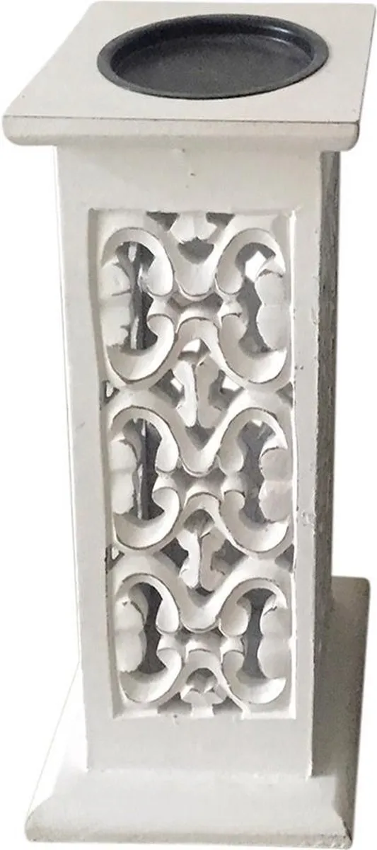 Outdoor Living Forte kandelaar 14x14xH33 cm - wit