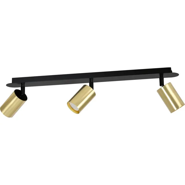 Emibig Kokkola 3L zwart en gouden plafondlamp 3x GU10 richtbaar - Perfecte verlichting voor elke ruimte Zwartachtig, Goud