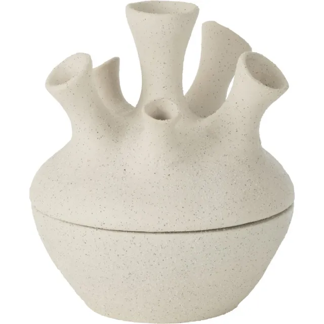 J-Line vaas Koraal - keramiek - wit - small - Ø 17 cm