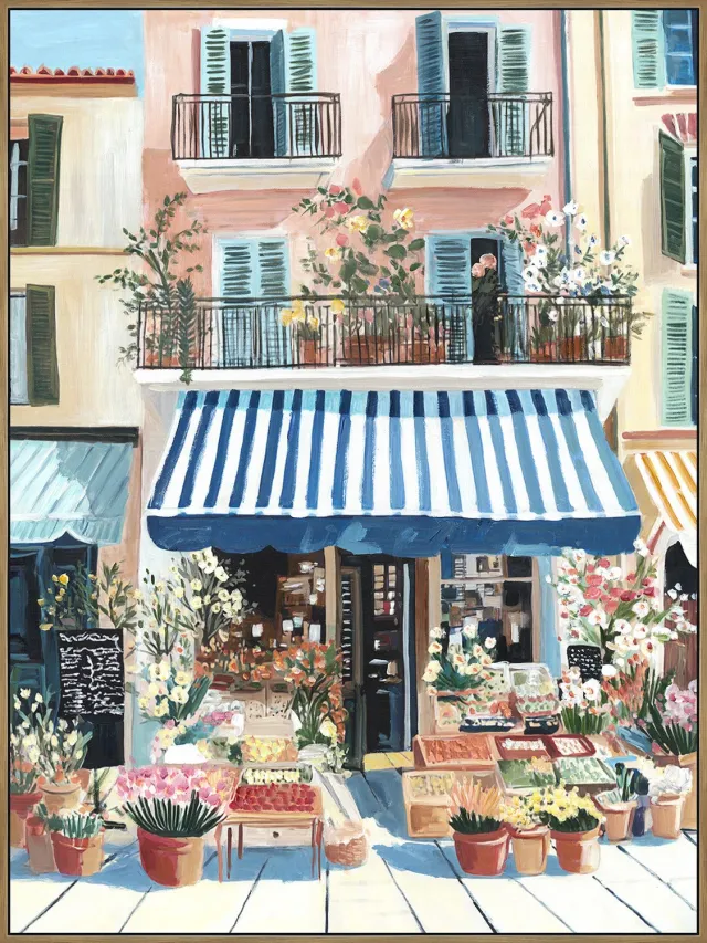 homebound by ky Schilderij Market Morning 60x80cm Multi