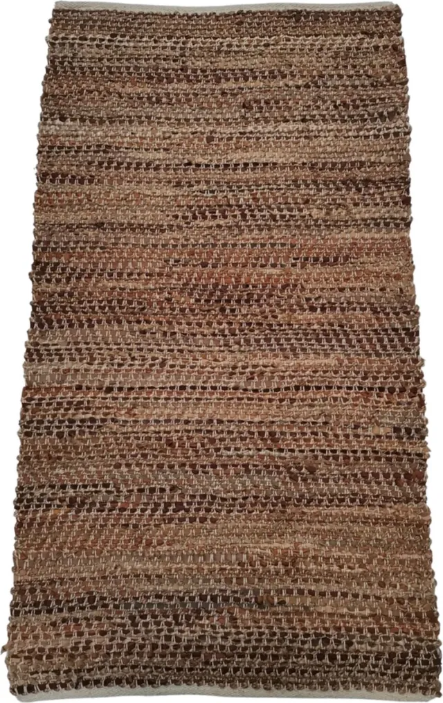 Rocaflor Vloerkleed - Jute - Recycled leer - bruin - aardetinten - geweven - 160x230cm