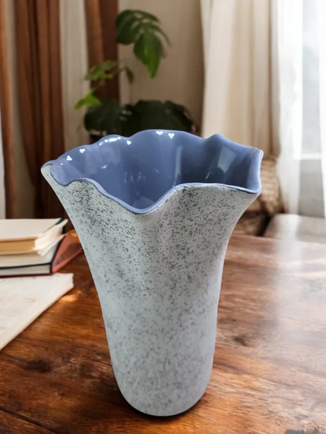 Casablanca Design Casablanca - Vaas Keramiek Steengrijs - Waterdicht - Handgemaakt