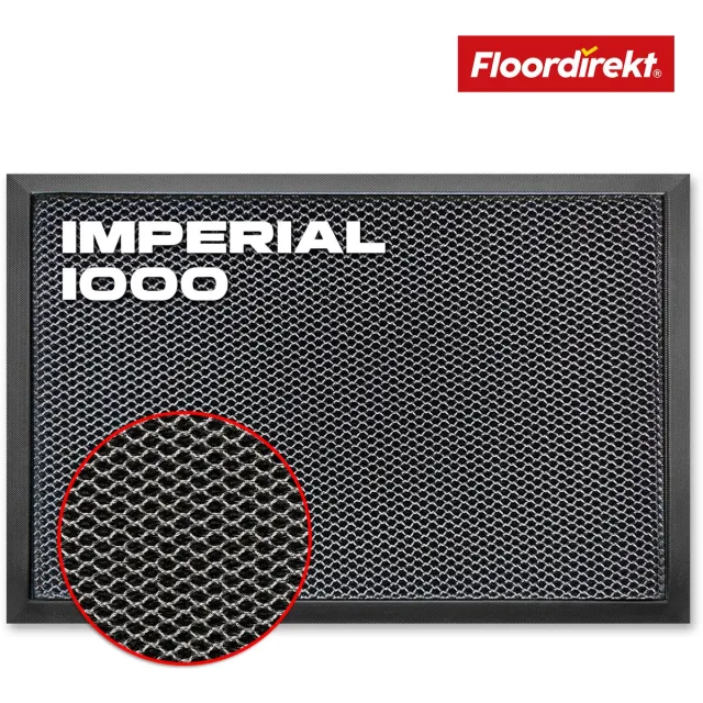 Floordirekt Imperial 1000 Stofmat - Deurmat met Innovatieve 3D Mesh - Antislip Deurmat voor Entree - Schoonloopmat - Antraciet - 90 x 150 cm