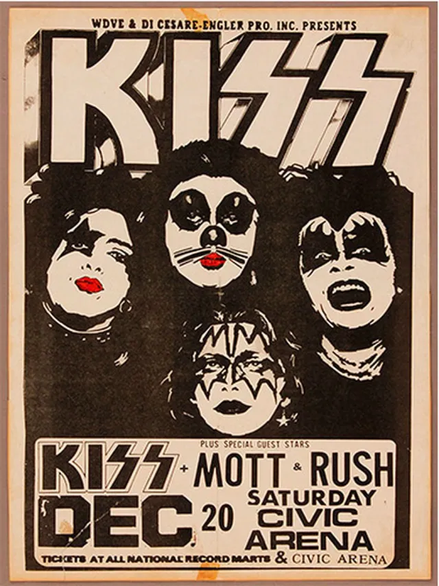 Signs-USA Concert Sign - metaal - Kiss - Civic Arena - 30 x 40 cm Multicolor