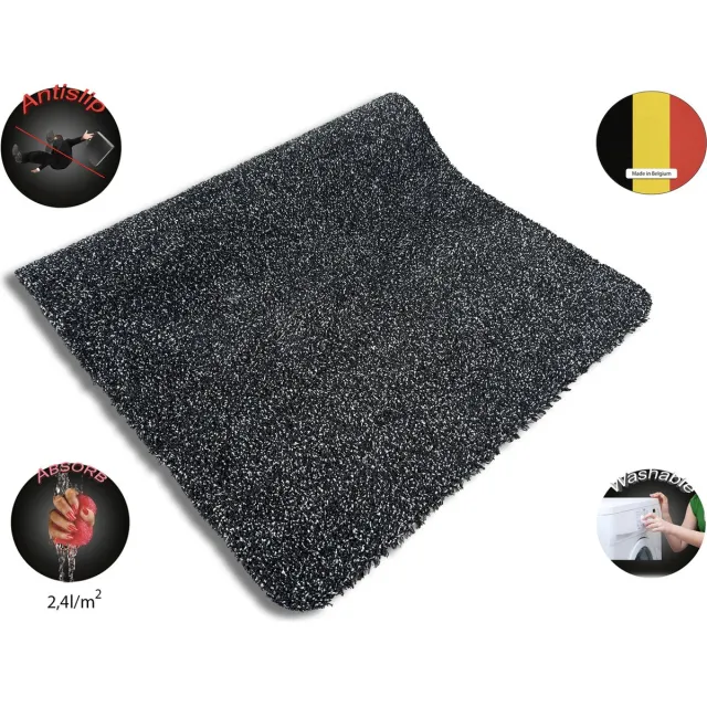 JYG Deurmat KATCOT SUPERABSORB katoen zwart/antraciet 60 x 80cm - droogloopmat Zwart / Antraciet