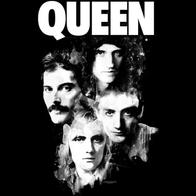 Razamataz Queen - Faces Textiel Poster - Zwart
