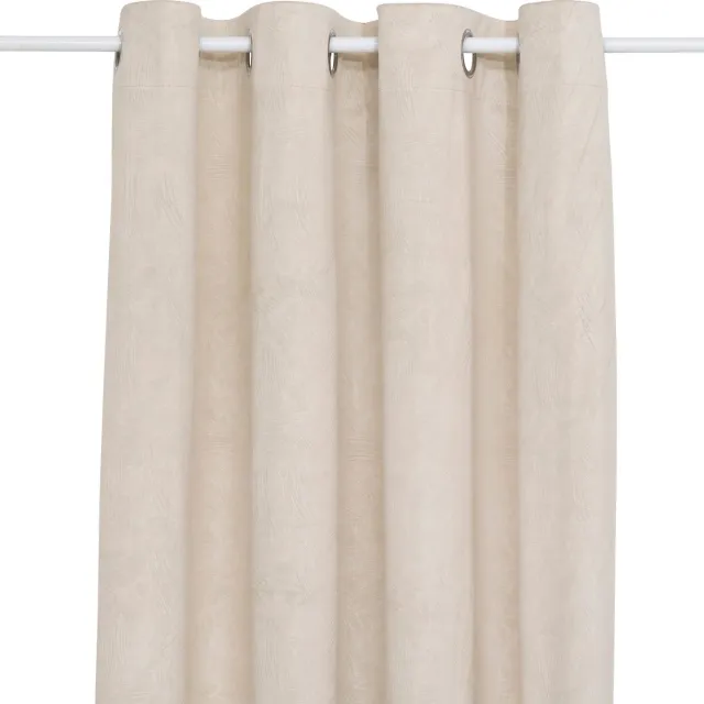 Atmosphera Fujo Fluwelen Verduisteringsgordijn 135x260cm - Gordijnen kant en klaar met haakjes ringen - Linnenbeige beige