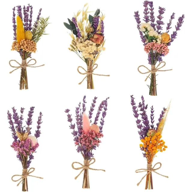 Cosensi Droogbloemen boeket voor knutselen en decoratie in paarse tinten, geconserveerd en natuurlijk - Flora DIY