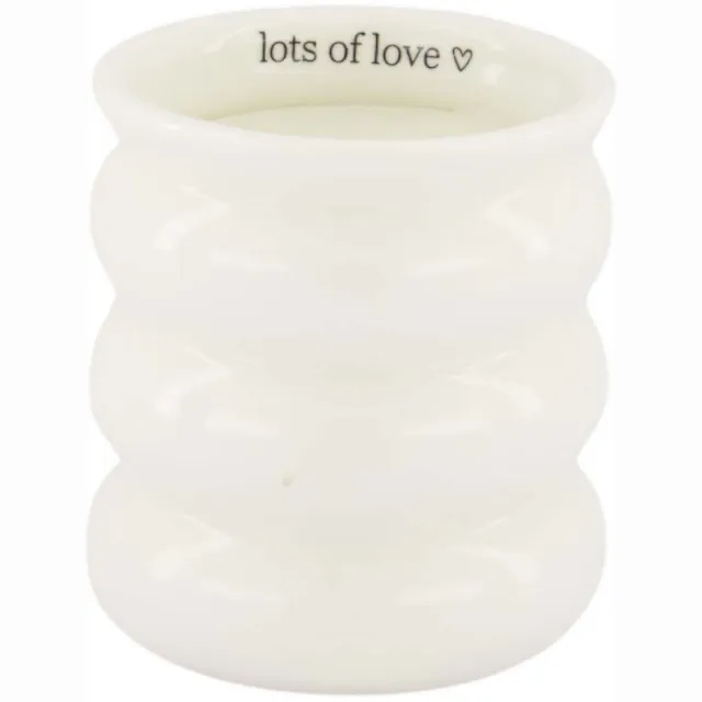 Zusss geurkaars ribbel lots of love - White - 8X9cm