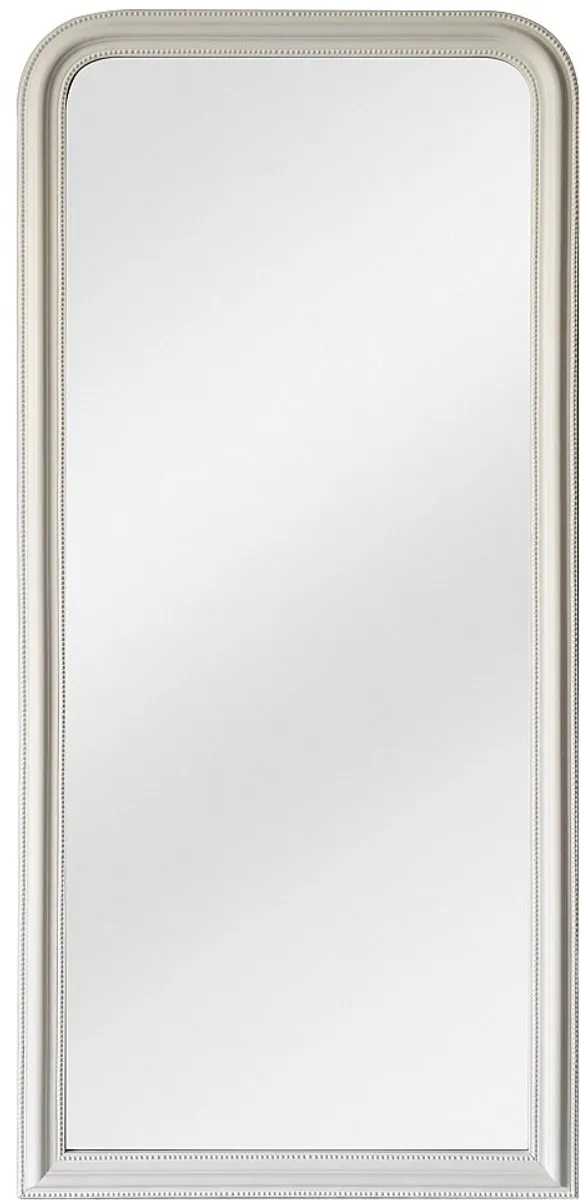 Vente-unique Grote spiegel in paulowniahout - H 180 x B 80 cm - Mat wit - HELOISE