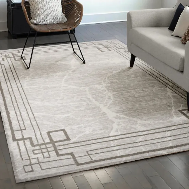 Muratap Fashion Relax Marmer Laagpolig Vloerkleed Beige- 80x300 CM