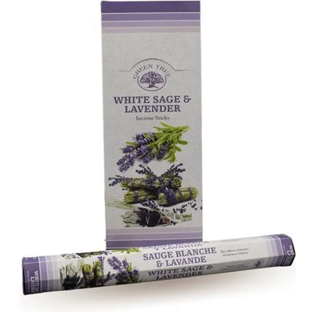 Green Tree witte salie lavendel wierook - hexa - doos 6 stuks White sage lavendel