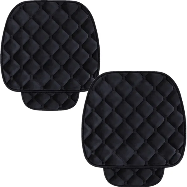 Famanu Universele autostoelbekleding, pluche zitkussen, set van 2 voorstoelhoezen in zwart