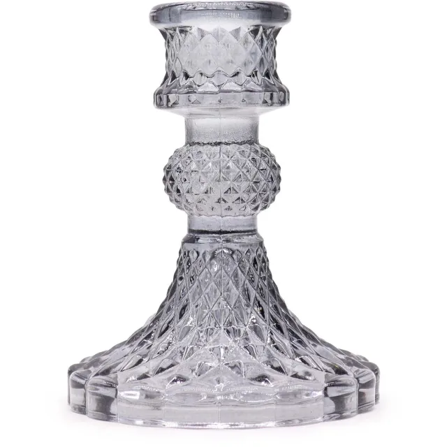 Ancient Wisdom 3 x Vintage Dinner Candle Holder - Midnight Grey middernachtgrijs