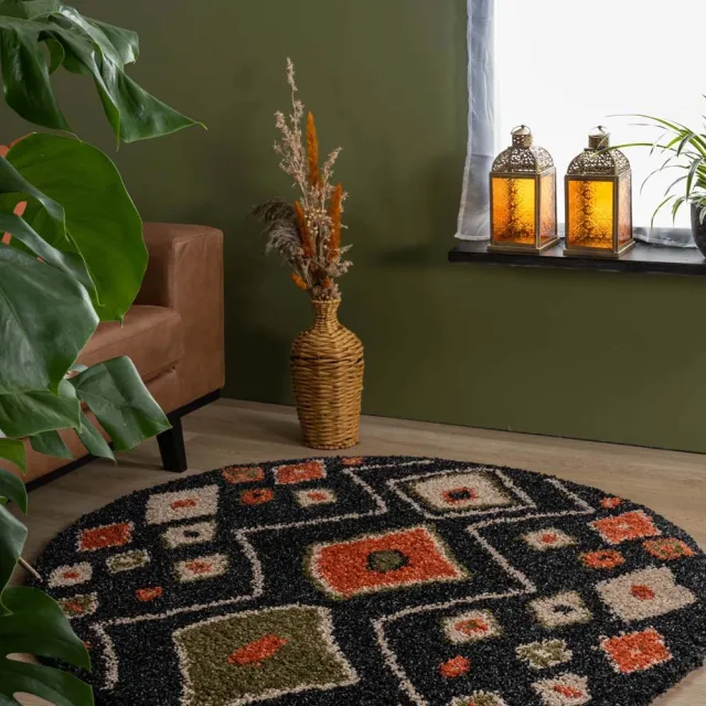 Boho&me Bohemian vloerkleed rond - Artisan antraciet/multi 240