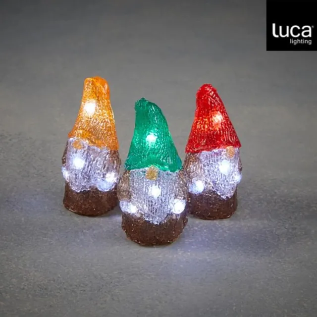 Luca Lighting Decoratie LED Kabouter + Timer Assorti Meerkleurig