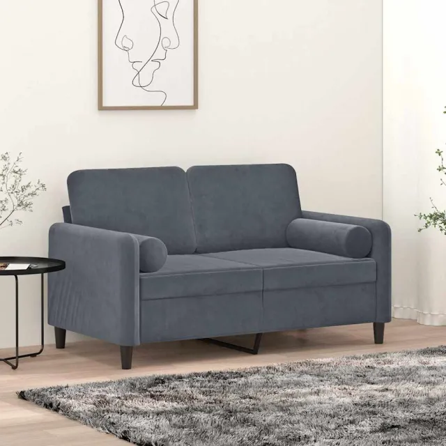 vidaXL Sierkussens 2 st 15x50 cm fluweel donkergrijs