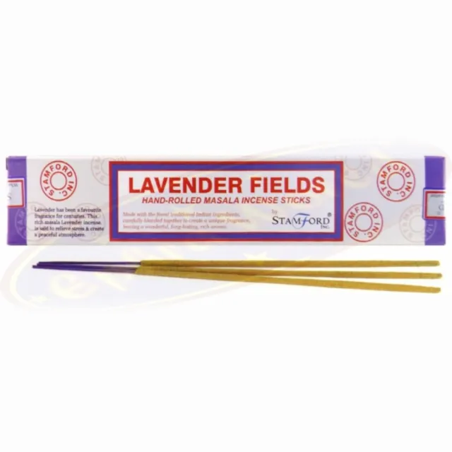 Stamford Wierook Lavendel – 15 Stokjes – Handgerold – Vegan & Dierproefvrij – Stamford – 21,5 cm – ±30 Min Brandtijd