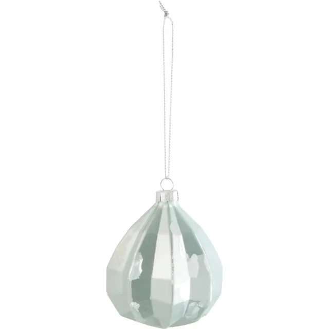 J-Line kerstbal Druppel - glas - antiek groen - 6 stuks