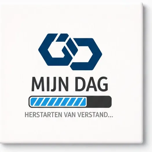 Bedruk King Grappige “Mijn Dag Herstart Mijn Verstand” Keramische Tegel – Tech Laadbalk Quote Tegel – Humor Kantoor Wanddecoratie Cadeau blauw