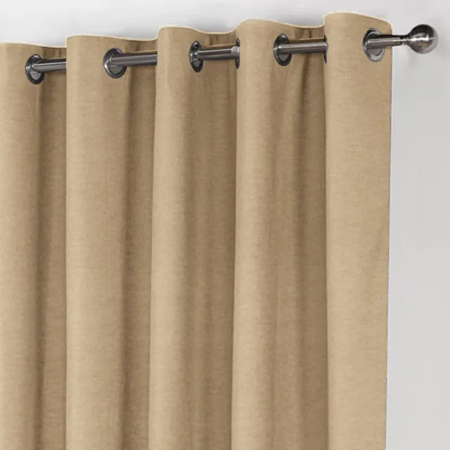 maroyathome LEMONI - Gordijn - Verduisterend - met Ringen - kant en klaar - 300 x 260 cm - 300 cm breedte en 260 cm lengte - Beige - 1 Stuk