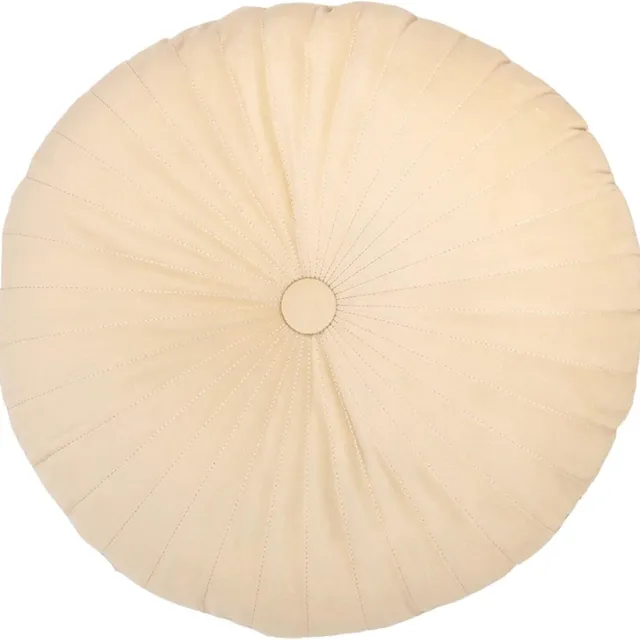 OEMG Rond pluche vloerkussen – Effen decoratief kussen om te lezen, voor op de bank of als zitkussen (Wit, 30x30 cm)