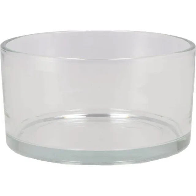 DK design Schaal - vaas laag model - cilinder vorm - 19 x 8 cm - transparant glas - bloemenvazen