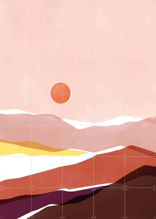 IXXI Fajr, Sacrée Frangine - 100 x 140 cm - Grote wanddecoratie en posters - Illustraties, Digitale Kunst, Minimalisme, Abstract, Slaapkamer Roze / Warme kleuren