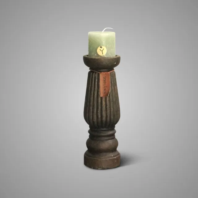 Brynxz Kandelaar - Candleholder - Luxury Relief - Majestic Brown - D.10 H.28 Licht Bruin
