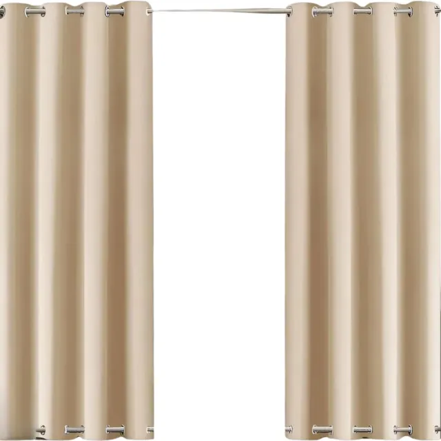 Bolt Edge Waterdicht buitengordijnen - Winddicht en verduisterend - Voor Overkapping, Tuinterras, Gazebo en Pergola - Thermisch Geïsoleerd - Beige 140x213cm