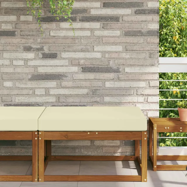 vidaXL Buiten bankkussen Stof Crèmekleurig 80 x 80 cm