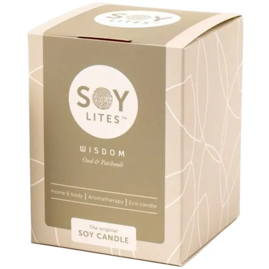 Soylites Soycandle Wisdom - Oud & Patchouli gebroken wit
