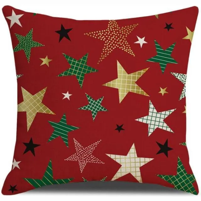 SUNMOOL Kerst Kussenhoes - Kussenhoes - Pillow cover - 45 x 45cm - Rood/Ster - 1Stuk