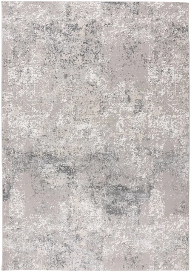 Padiro design laagpolig vloerkleed 80 x 150 cm - lichtgrijs - modern abstract ontwerp - voor vloerverwarming - van polypropyleen, polyester en katoen